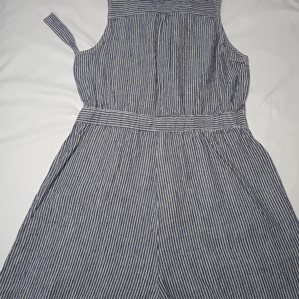 Anthropologie Blue and White Striped Jumpsuit - Picture 6 of 8